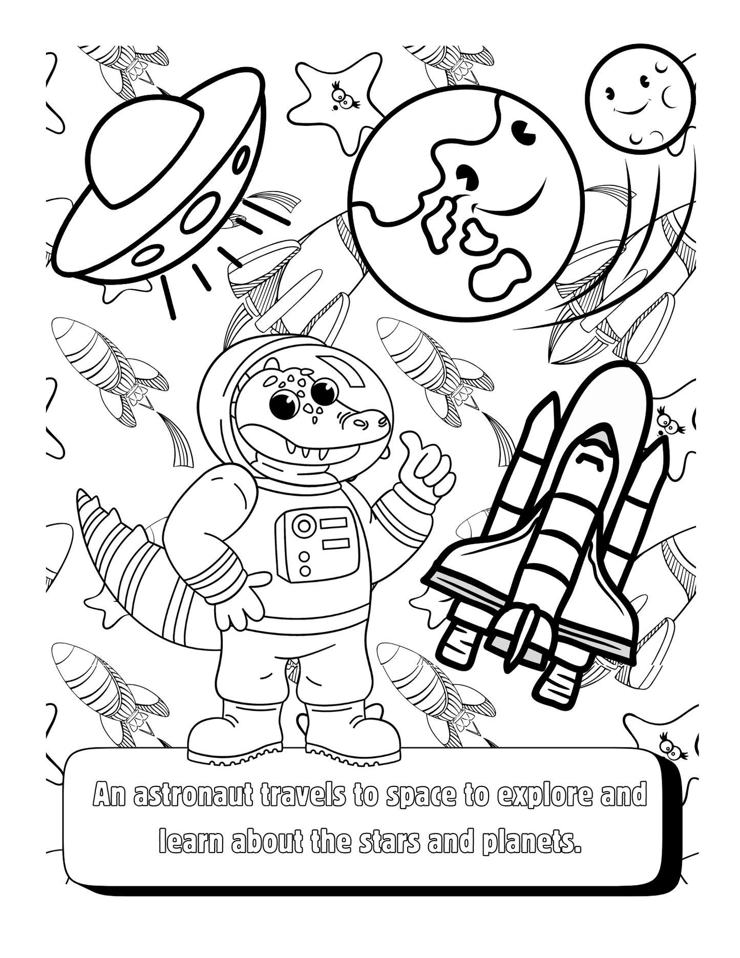 Gator's on the Job! JUMBO Coloring Book - Little West DigiPrints