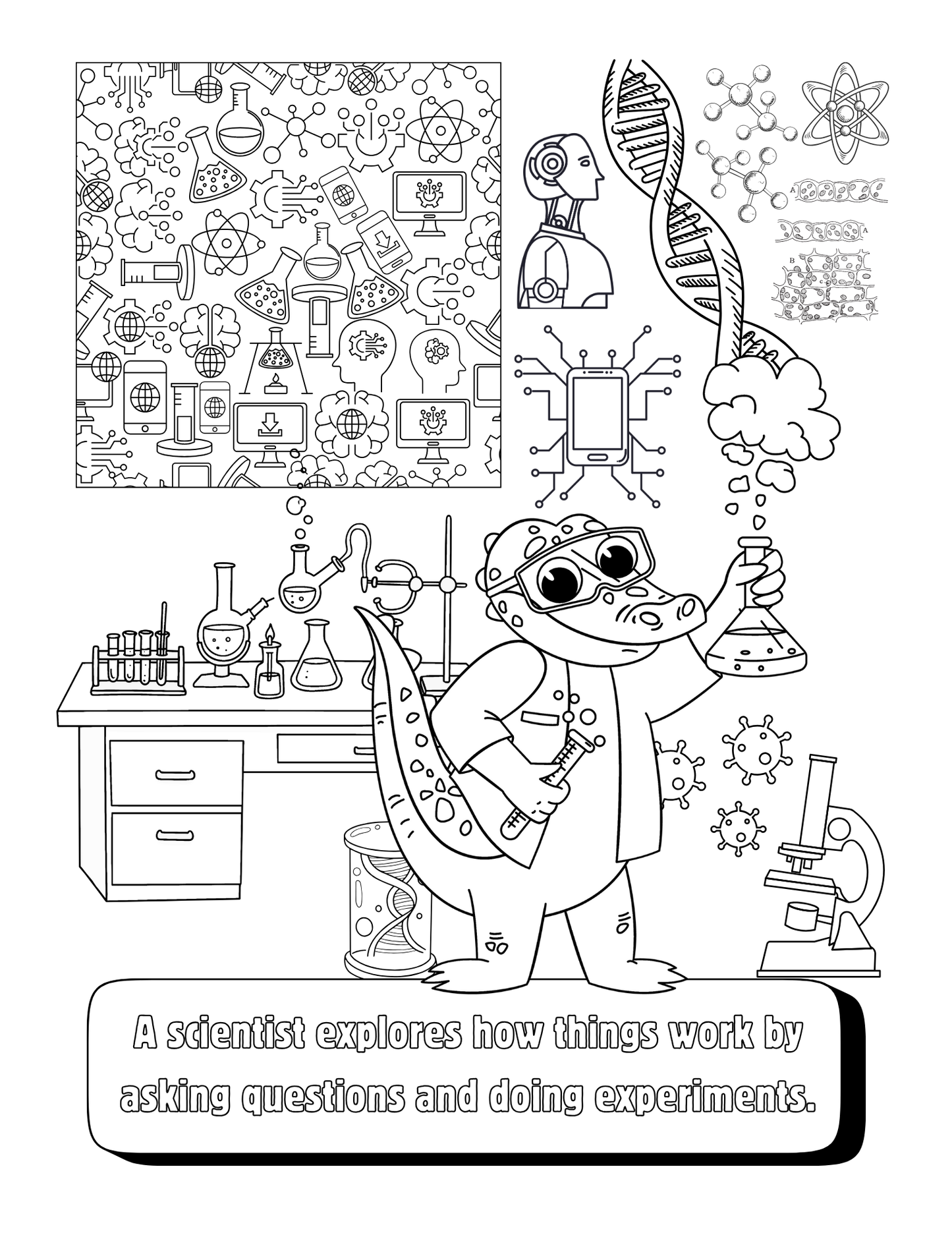 Gator's on the Job! JUMBO Coloring Book - Little West DigiPrints