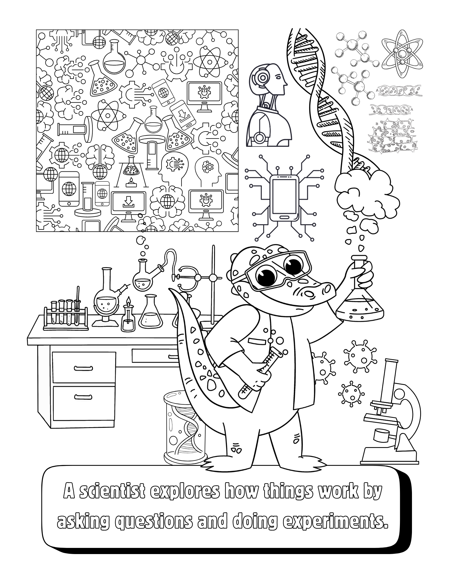 Gator's on the Job! JUMBO Coloring Book - Little West DigiPrints